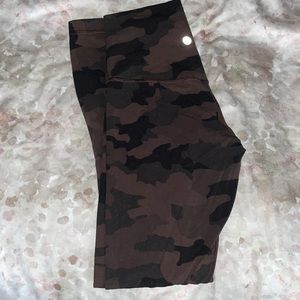 Lululemon align black and brown camo leggings.